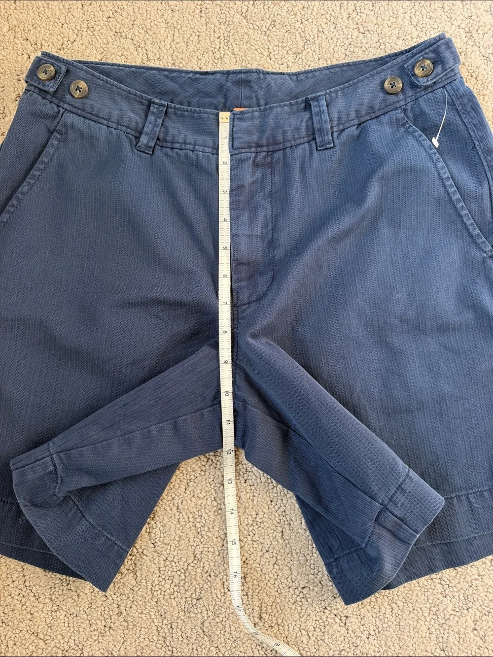 Free People Keepsake Herringbone Chino Shorts Blue Women’s Size 8 NWOT